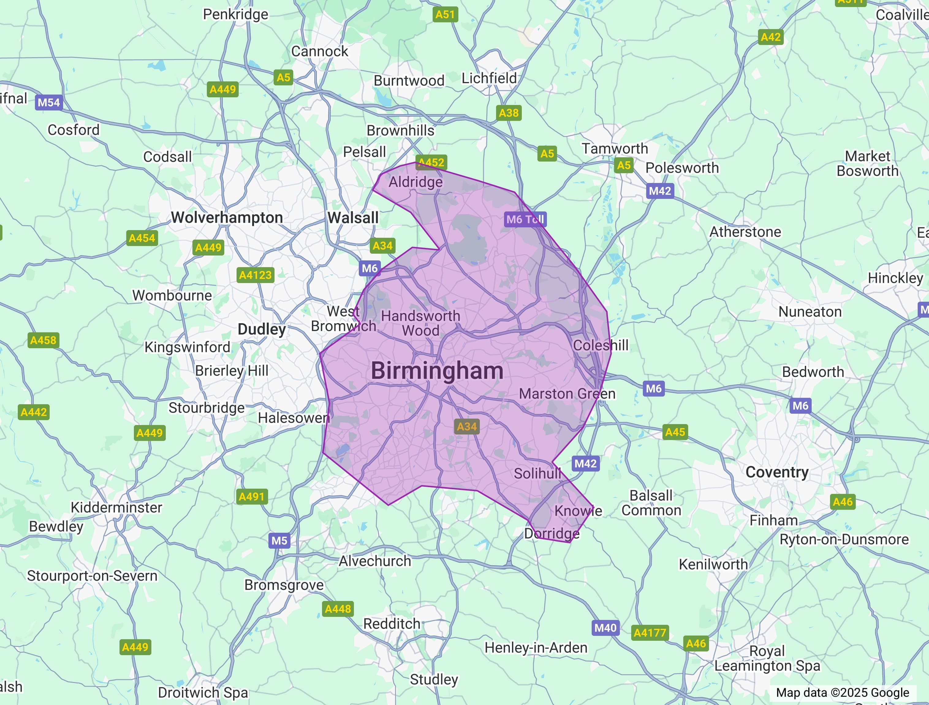 Service coverage map
